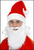 Santa Dress Up Kit with Short White Beard, Glasses and Christmas Hat with Hair