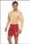 Baywatch Lifeguard Muscle Chest Costume a bright red shirt with "Baywatch" printed on the front and a pair of red shorts with baywatch lifeguard patches on both legs.