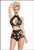 Women's rave wear lingerie set Harley mesh bra and panty. Black with strappy details. One Size fits Most. Shop online or instore at Singapore Charlie Cairns Australia.