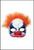 Evil Clown Face Mask Plastic with Orange Hair for Halloween Costume and Fancy Dress Party