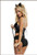 Get frisky in this Wild Kitty lingerie costume featuring a black, wet look bustier with a lace-up front, halter straps, a lace-up back, a matching choker, and a panty with a front, lace-up belt, studded detailing, and a cheeky cut back. 

Small/Medium
Riding crop NOT included.
Shop online or instore at Singapore Charlie Cairns Australia.
Back