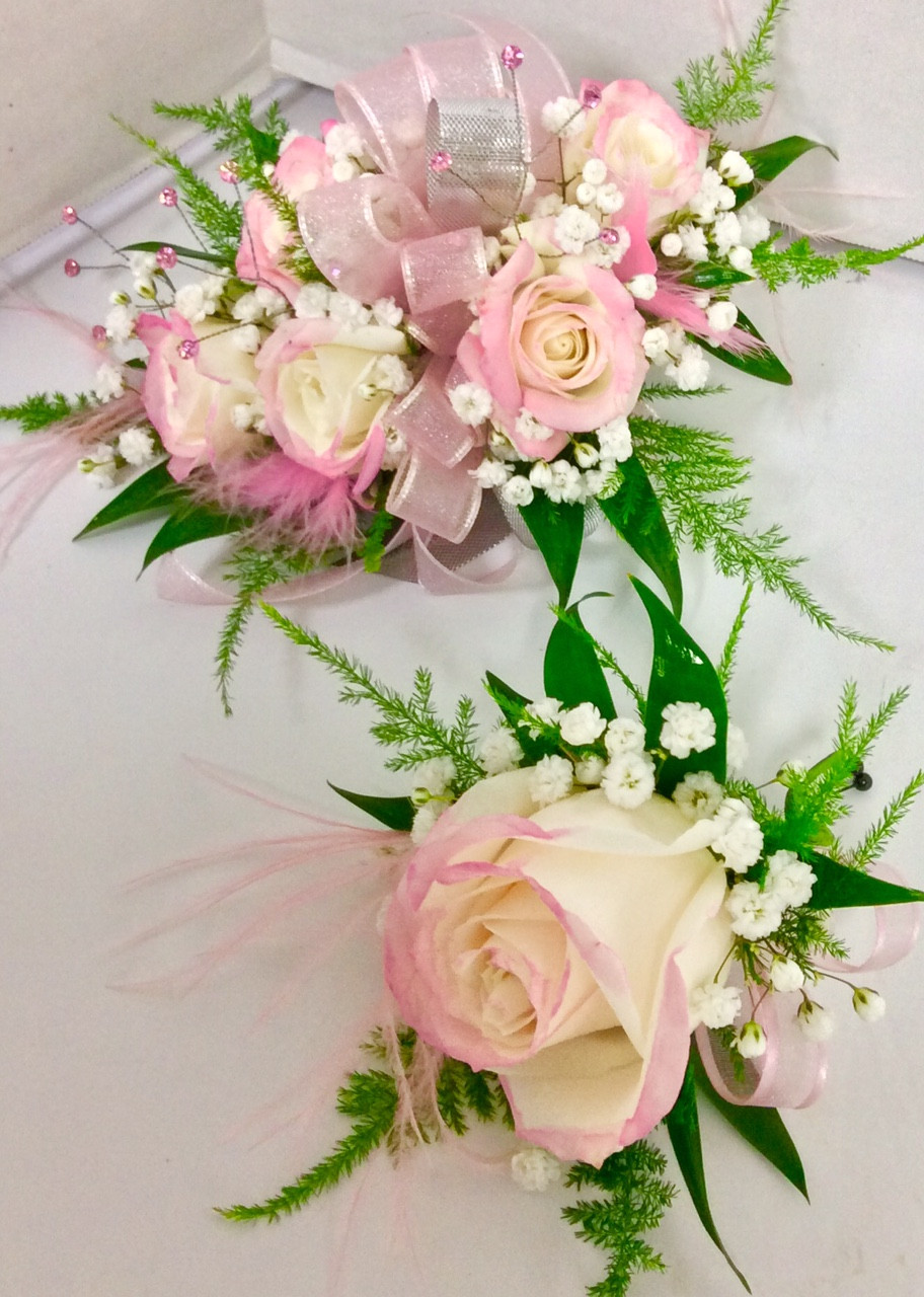 matching corsage and boutonniere