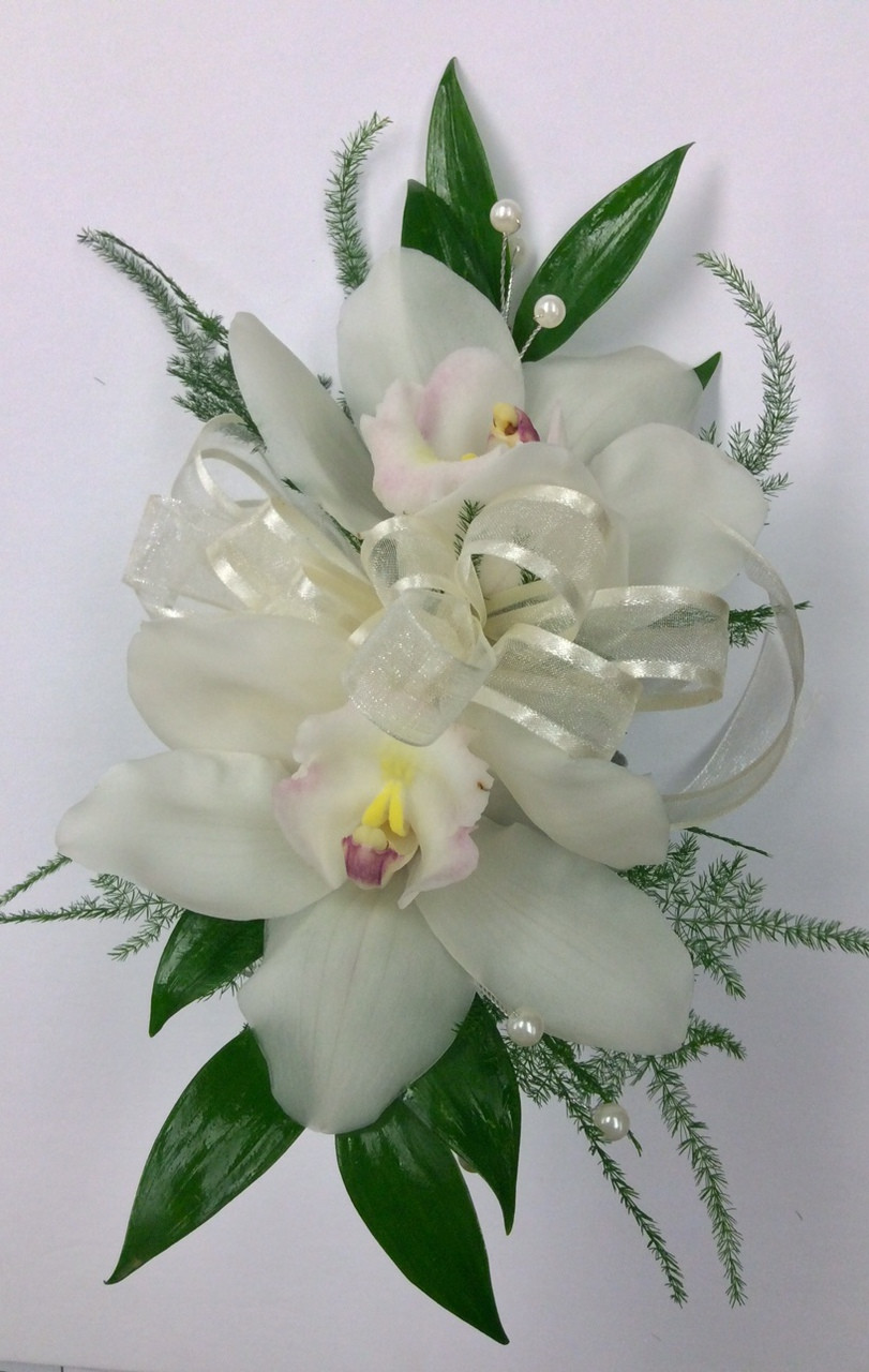 green cymbidium orchid boutonniere