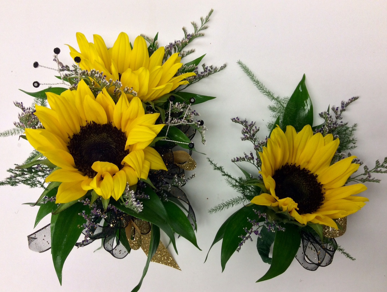 sunflower wrist corsage