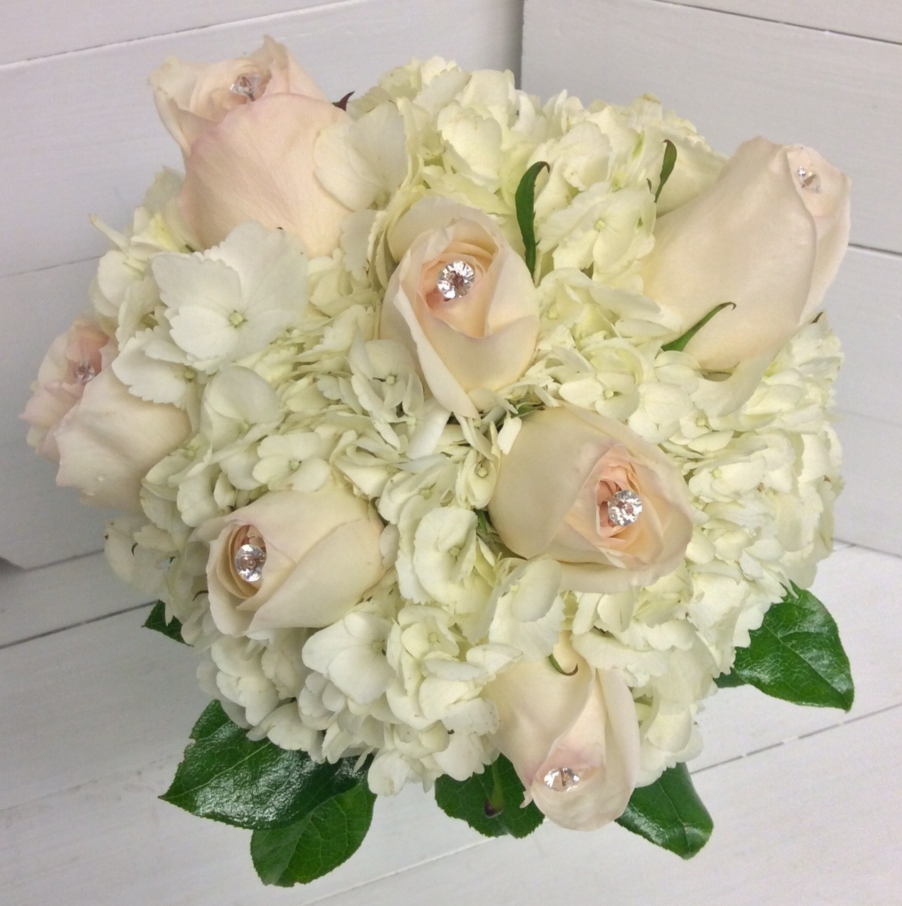Premium Photo  Beautiful delicate pink flower bouquet of white roses and  eustoma in a beautiful package