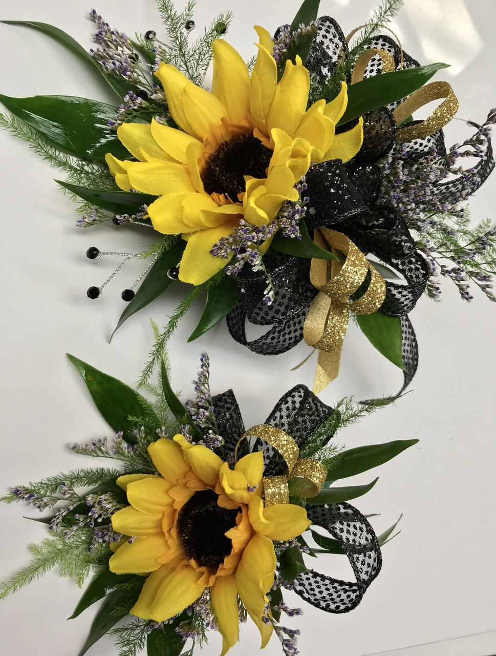 sunflower wrist corsage