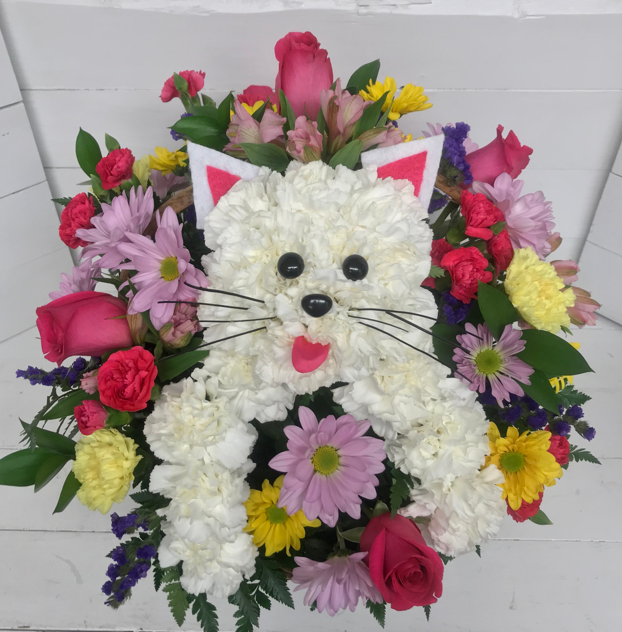Kitty Cat in a Basket” Fresh Arrangement Centerville Florists