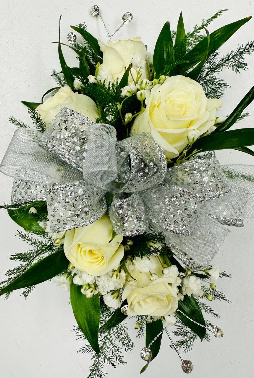 Stunning Sterling 5 Bloom Sweetheart Rose Corsage - Centerville