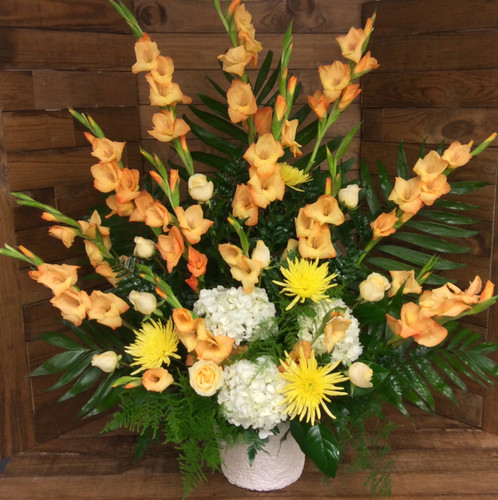 Gladiola and Hydrangea Traditional Basket