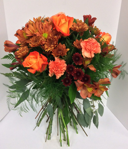 European Hand-Tied Bouquet in Autumn Colors