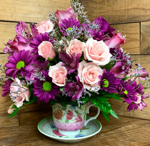 Lovely Teacup and Saucer Bouquet