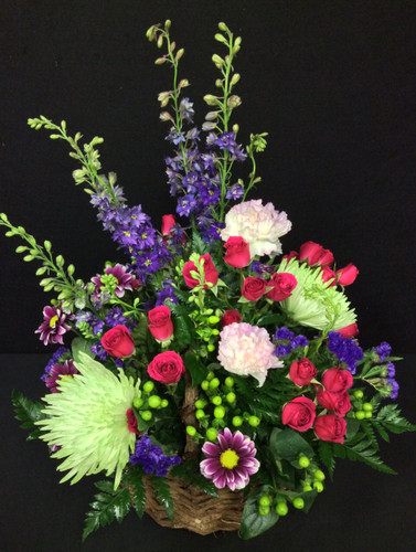 Jewel Tone Wildflower Basket