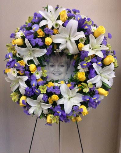 Your Loved One Surrounded By Flowers Fresh Wreath