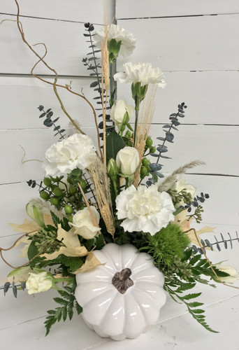 “Classy Lil Punkin” in whites and greens “Classy Lil Punkin” in whites and greens