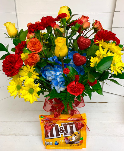 Be My Valentine Peanut M&Ms Arrangement