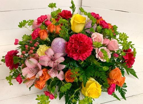 Vivid Spring Oval Centerpiece with Eggs