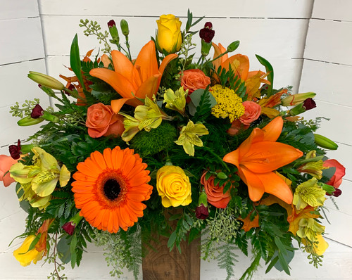 Beautiful Fresh Grave Saddle in Oranges and Yellows