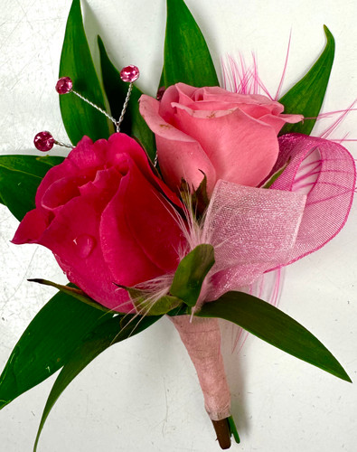 Blushing Pink Homecoming - Prom Bouquet and Boutonnière Combo - Centerville  Florists