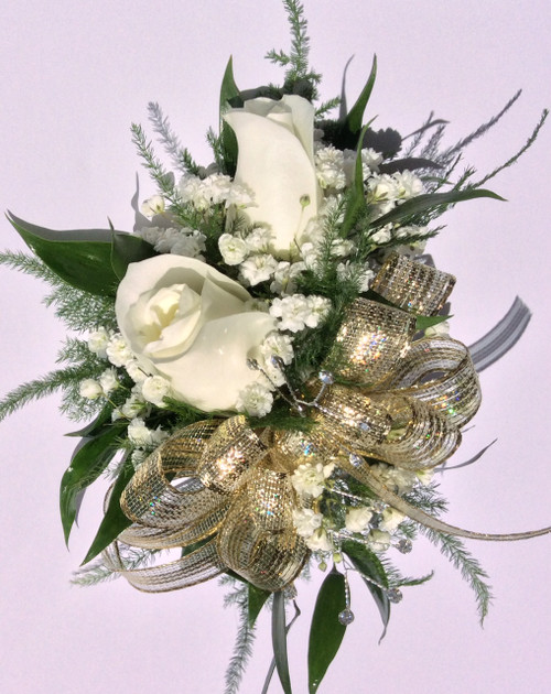 Wrist Corsage in Whites and Golds