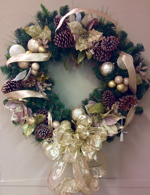 Golden Glow Holiday Wreath