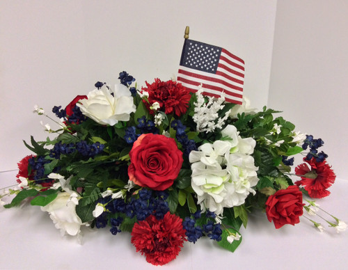 Patriotic Silk Grave Saddle