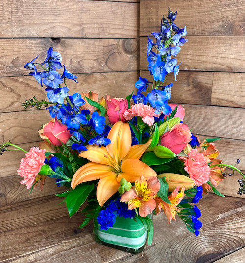 Lovely Cube in Orange and Blue