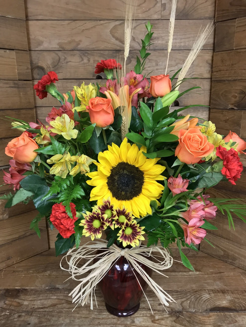 Autumn Stunners Crimson Vase