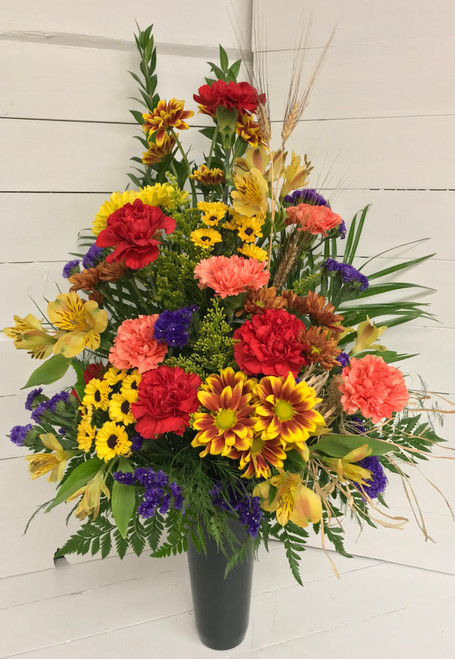 Fresh Fall Cemetery Vase Fresh Fall Cemetery Vase