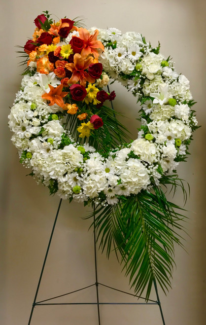 Stunning Large Wreath in Whites and Creams with a Autumn Colored Break