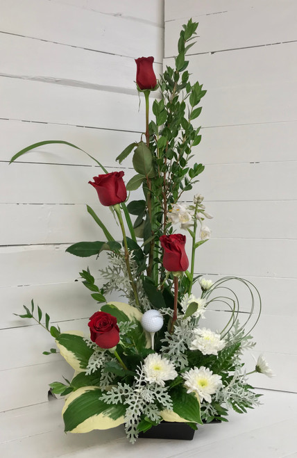 Golf Lover’s Stylish Red Rose Arrangement