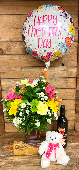 Vivid Hummingbird Fresh Vase Arrangement - Combo