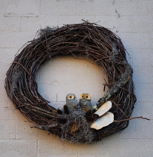 48" Grapevine Wreath With Owls