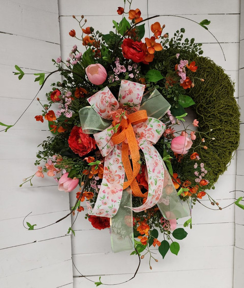 Coral Blossom Wreath