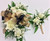 Gold Mesh and Black Satin Wrist Corsage and Boutonniere Combo