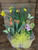Triple Basket of Potted Spring Bulbs and Butterflies