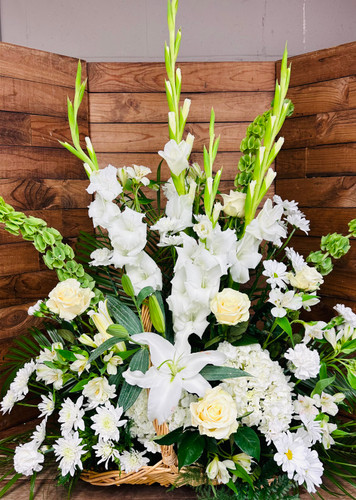 Fireside Basket in Whites - Centerville Florists
