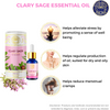 Clary Sage Essential Oil, 100% Pure & Natural, FOR SKIN, HAIR, SLEEP, 10ml | By Divine Aroma  |  0.34floz