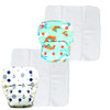 Kindermum Anchor and Sealife Lite Cloth Diaper With Quick Dry Organic Cotton Insert, daytime reuseable diaper fits 0-4 years baby - Pack of 2 (Anchor Birdie)|3.52Oz|0.22lbs