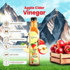 Nutriorg Organic Apple Cider Vinegar 250ml |Organic Himalayan Apples | Mother of Vinegar with Probiotics | Unfiltered & Unpasteurized | For Weight Management, Reduced Bloating, Healthy Skin & Hair|18.656Oz|1.166lbs