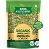 Organic Unpolished Moong Dal/Chilka|17.6Oz|1.1lbs
