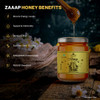 ZAAAP Honey organic pure Natural Acacia from Kashmir � 250ml | 100% Pure & Unprocessed Raw Honey � Rich in Antioxidants & Nutrients, No Added Sugar, Food-Grade Glass Bottle, Health & Wellness Booster