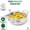 The Indus Valley Triply Stainless Steel Handi/Stock Pot/Dutch Oven/Briyani Pot With Glass Lid