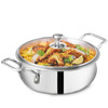 The Indus Valley Triply Stainless Steel Handi/Stock Pot/Dutch Oven/Briyani Pot With Glass Lid