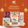 Breakfast Hamper-  Oats (600g), Rice cake (125g), Wheat flour (1kg), Bread sticks (100g), Cookies (130g)