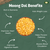MILLET AMMA Organic Yellow Moong Dal - | Rich in Protein , Vitamin B Complex , Calcium , Phosphorus and Fiber | low in fat - Helps in Weight Loss Management | Good for Body metabolism & Bone Health | 100% Vegan & Gluten Free |500gm|1.1 lbs