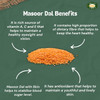 Millet Amma Organic Masoor Dal with Skin  | Rich in Antioxidant & Source of Multiple Vitamins | Helps to Stabilize Blood Sugar Level & Maintain a Healthy Eyesight and Vision | Dietary Fiber | 100% Vegan , Gluten Free |1000gm|2.2 lbs