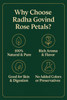 Organic Sun Dried Rose Petals | Gulab Patti | Edible for Food and for Beautiful Hair & Skin by Radha Govind|100gm|0.22 lbs
