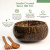 Thenga Jumbo Coconut Shell Bowl | Eco-Friendly Handmade Bowls with Coconut Wood Spoons | Natural Tableware Set – 4 Bowls + 4 Spoons |344gm|0.76 lbs
