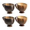 Thenga Coconut Teacup Set of 4 | Handmade Natural Coconut Shell Cups Brown | Reusable & Chemical-Free |900gm|1.98 lbs