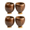 Thenga Coconut Shell Cup Set of 4 | Natural & Handmade Cups | Eco-Friendly Rustic Coconut Cups Brown|232gm|0.51 lbs
